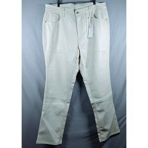 GOOD AMERICAN Faux Leather Cream Straight Leg Pants Size 18 NWT